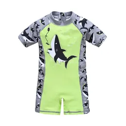 Dziecięce stroje kąpielowe 2023 Summer dzieci Swimsuit One Piece Cool Shark Print Dzieci Sympliar Beach Wear Kid Odzież P230509