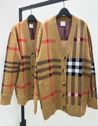 Designer cardigan chandails veste hommes femmes grande laine à carreaux tricoté cardigan haut printemps à capuche mode jacket1033655