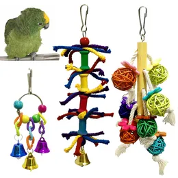 Toys Parrot Combination Toys Bird Chewable Bite Climbing Rope Swing Cotton Rope Bite String 6Pcs Set Toys For Parrots Game In Cage