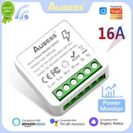 Novo Aubess Power Monitor Switch 16A Wifi Smart Switch DIY Breaker Com função de controle de 2 vias Suporte Yandex Alice Alexa Google Home