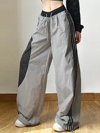 여자의 바지 s y2k celana pelacak parasut harajuku korea kargo techwear streetwear wanita olahraga teknologi pria panjang Jogger kaki lebar 230509