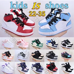 Buty dla dzieci 1S Black Jumpman Shoe 1 Boys High Sneaker Designer Basketball Blue Treners Bude Kid Młodzież niemowlęta