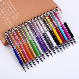 50pcs/lot crystal metal ballpoint pen 패션 창조적 인 스타일러스 터치 편지지 사무실 학교 선물 선물 무료 커스텀 로고