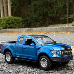 Diecast Model 1 32 Ford Raptor F150 Modified Pickup Alloy Car Model Diecasts Metal Toy Moticlics Model Model Simulation Sound Light Kids Gift 230509