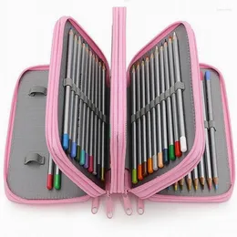 20pcs/lots 72 Holders 4 Layers Handy School Pencils Case Large Capacity Colored Pencil Bag For Student Gift Art Supplies