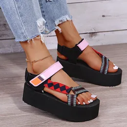 Height Increasing Shoes Summer Women's Shallow Mouth Leaky Toe Platform Sandals Outdoor Simple Mixed Color Wedge Sandal's 230508