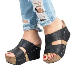النعال Youyedian Summer Women Rovet Beach Sandals Boho الأوتاد غير الرسمية أحذية سميكة النعال Scarpe Donna Eleganti#G2