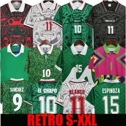 Koszulka piłkarska Retro 70 MEXICO BLANCO 86 94 98 2006 HERNANDEZ H.SANCHEZ koszulka piłkarska LUIS GARCIA CAMPOS starożytny maillot MARQUEZ 2010 1999 zestawy dla dzieci ninos