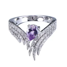 Moda kreatywny pierścionek skrzydeł prosty pierścionek z diamentem biżuteria damska hurtowa późne nocne akcesoria walentynkowe prezent