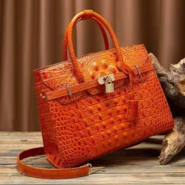 Designer Bag Tote Bag Handväska Väska vind Brahman Crocodile Mönster unik ny äkta läder bärbar väska stor kapacitet