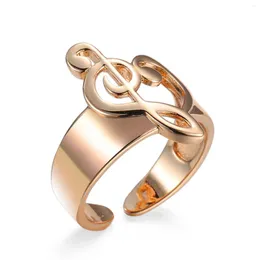 Cluster Ringe Einfacher weiblicher verstellbarer Ring niedliche kleine silberne Farbe Hochzeit für Frauen Musiknote Liebe Verlobungsschmuck