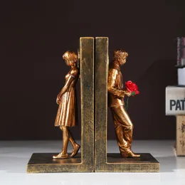 Decorative Objects Figurines Banksy Figure Sculpture Bookends Home Decoration Accessories Living Room Book Ends Bookshelf Decor Display Desktop 230508