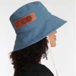 Summer Shade Bucket Hats Berretti moda donna con cinturino Designer Canvas Fedora Denim Blue Bonnets Berretti secchio femminile Fashion Cap