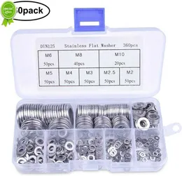 New 360/180pcs Stainless Steel Sealing Solid Gasket Washer M2 M2.5 M3 M4 M5 M6 M8 M10 Sump Plug Oil For General Repair Seal Ring Set