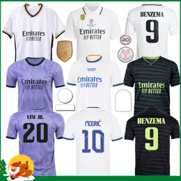 Benzema Soccer Jerseys 22 23 24 Fotbollskjorta Vini Jr Tchouameni Camaveringa Alaba Asensio Modric Rodrygo Fourth 2023 2024 Real Madrids Men / Women / Kids Kit Uniforms
