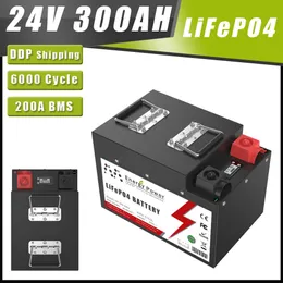 Batteria al litio ferro fosfato 24V 100Ah 200Ah 300Ah LiFePO4 con BMS per motore da pesca a traina EV per barca a energia solare