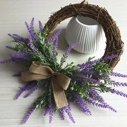 Decorative Flowers Realistic Rustic Style Lavender Wreath Wedding Door Decor