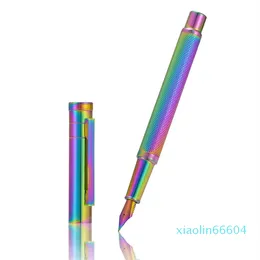 Fontänpennor Rainbow Forest Metal Fountain Pen Colored NIB EF/F/Bent Vacker trädstruktur utmärkt skrivföretag