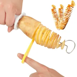 Portable Potato BBQ Skewers For Camping Chips Maker potato slicer Potato Spiral Cutter Barbecue Tools Kitchen Accessories