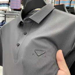 Casual Ice Polo Shirt Mens Womens Kort ärm broderad brev Sweatshirt Designer Tshirt Business Bekväm Pullover Top Slim Hateble