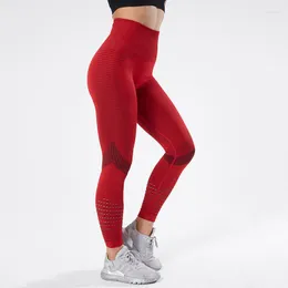 Aktiva byxor plus-storlekar leggings sömlösa jacquard snabbtorkade yoga ingen besvärlig linje sport för kvinnor fitness