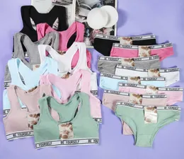 Women's Bra Manufacturer Stock Spot Cotton No Buckle Underwire Breathable Teen Girl Vest Suit Briefs Brief Sets