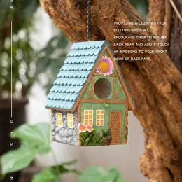 Dostarczenia urocze ręcznie malowane ptaszko ogrodowe ogrodowe domki wiejskie domek ptaków duszpasterski dekoracyjny pudełko gniazdowe dla małych ptaków nowe