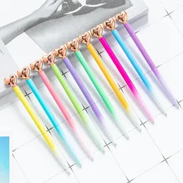 PC/Lot Creative Love Gradient Metal Ballpoint Pen Cute Rotary Ball Pens Pens Business Office School Writing Supplies