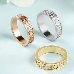 Herrenmode-Ring, Luxusringe, Liebe, Rng, Gold, Diamant, Schraube, Edelstahl, Titan, Zirkon, Schmuck, Geschenke für Frau, Designer-Accessoires, Großhandel, 4–6 mm, Größe 5–11