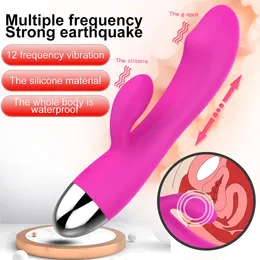 Vibrators 12 Speeds G Spot Powerful Dildo Rabbit for Women Clitoris Stimulation Massage Adult Sex Toys USB Rechargeable 230509