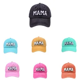 Mama Baseball Caps Alphabet broderade hästsvans hattar utomhus solskyddsmedel toppade justerbar sommar hästsvalt mössa