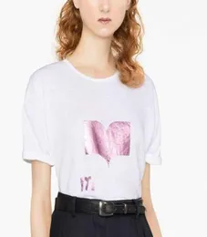 23SS Isabel Marant Kadın Tasarımcı Tshirt Yeni Moda Mektubu Sapak Düz Tüp Sıradan Pullover Sports Top Plajı T8478666