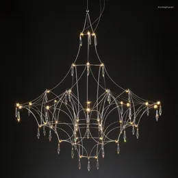 Kolye lambaları Süspansiyon Vintage Salle Bir yemlik geometrik ışık ışıkları LED lüks tasarımcı Chandeliers Tavan