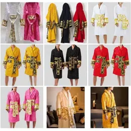 Versages vercaces Pijamas masculinos jacquard vestido de dormir vintage robe com cinto feminino roupões de banho de inverno grossos 8 cores