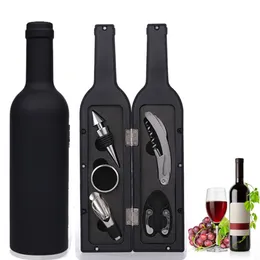 Vingglasögon 5st öppnar Set Red Bottle Corkwrew Kit med formad box Cork Remover för presentköksverktyg 230508