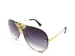 Neue Modedesign Biene Pilot Sonnenbrille 2239 randlose Linse Metallrahmen einfache und beliebte Outdoor-UV400-Schutzbrille