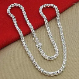 Ketten 2023 Mode 925 Sterling Silber Halskette 3mm Box Kette rund für Frauen Männer Schmuck Geschenk Großhandel