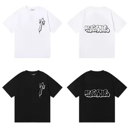 Designer de roupas de moda camiseta camisetas marca trapstar impressão de letras irregulares alta qualidade algodão fio duplo solto camiseta de manga curta para homens mulheres luxo casua