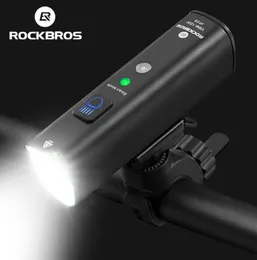 Luci di bici Rockbros 1000lumen Light Smart Vibration Sensing Lamp 5Modes Bicycle HEIL LED Flashlight Lantern Accessori 230509