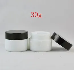 Contenitore per crema cosmetica in vetro bianco da 30 g Vaso per bottiglia di vetro vuoto bianco da 30 ml Flaconi per imballaggio cosmetico da 1 oz Vaso per crema per gli occhi Classico