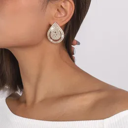 Dangle Earrings Drop Shaped Earring Woman Sparkle Zircon For Women Party Wedding Elegant European Fashion Accesorios Luxury Jewelry