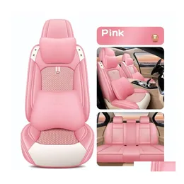 Car Seat Covers Interior Accessories Ers For Most Sedan Suv Durable Leather Five Seaters Fl Set Mats Front And Back Seats Cushion Dr Dh3Hs