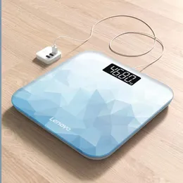 Skalor Ny badrumsvikt Skala Glass Smart Elektronisk skala USB -laddning LCD Display Electronic Floor Scale Home Body Building Weight