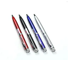 3 I 1 Multifunktion Pointer Ballpoint Pen Outdoor Camping 4.5V LED -ficklampa Ljuslampa Infällbar röd laserpenna