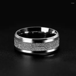 Cluster Rings Megin D Stainless Steel Titanium Leaf Grain Vintage Hip Hop For Men Women Couple Friends Gift Fashion Jewelry Bague Anel