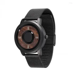 Wristwatches Eutour Magnetic Steel Ball Student Green No Pointer Concept Black Technology Quartz Watch Girls And Boys Couple's Stainless