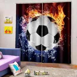 Perde futbol mektubu baskı oturma odası yatak odası ev dekorasyon çocuğunun gerekli polyester malzemesi
