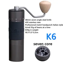 Mühlen Kingrinder K4/K6 Espresso Manuelle Kaffeemühle Tragbare Aluminium-Kaffeemühle Hochwertige Mahlung aus Edelstahl 48 mm Mahlgrad 35 g