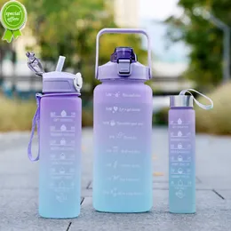 Vattenflaska Motiverande Drinking Bottle Sports Vattenflaska med tidsmarkör Portable Återanvändbara plastkoppar Utomhusresegym