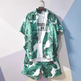 Men s Tracksuits Pakaian Pantai Pria Set Kemeja Hawaii Fashion Celana Pendek Keren Breatab Kasual 230509